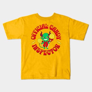 Official Candy Inspector Cute Monster Kids T-Shirt